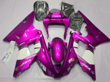 Billigste Yamaha YZF 1000 R1 Motorrad Verkleidung 2000-2001 - Raspberry Weiss Silber