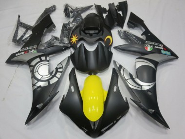 Billigste Yamaha YZF 1000 R1 Motorrad Verkleidung 2004-2006 - Matt Schwarz Silber Gelb