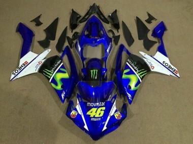 Billigste Yamaha YZF 1000 R1 Motorrad Verkleidung 2007-2008 - Blau Weiss Schwarz Grun MoviStar Monster ENEOS