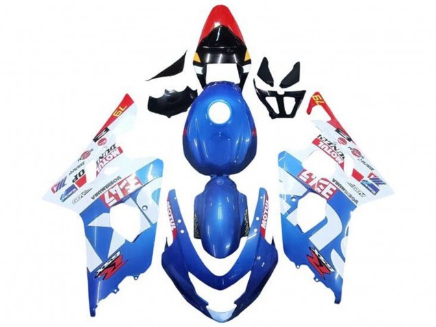 Billigste Suzuki GSXR 600 / GSXR 750 Motorrad Verkleidung 2004-2005 - Blau Weiss Rot Motul