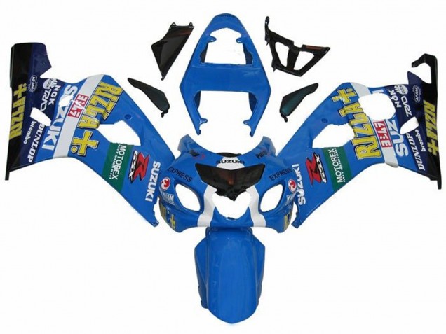 Billigste Suzuki GSXR 600 / GSXR 750 Motorrad Verkleidung 2004-2005 - Blau Grun Schwarz Gelb Rizla