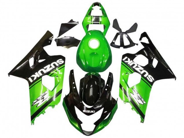 Billigste Suzuki GSXR 600 / GSXR 750 Motorrad Verkleidung 2004-2005 - Grun Schwarz Weiss