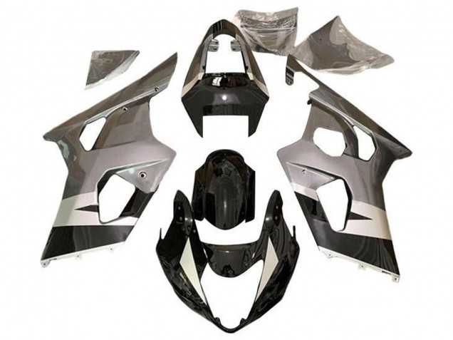 Billigste Suzuki GSXR 600 / GSXR 750 Motorrad Verkleidung 2004-2005 - Silber Glanzendes Schwarz