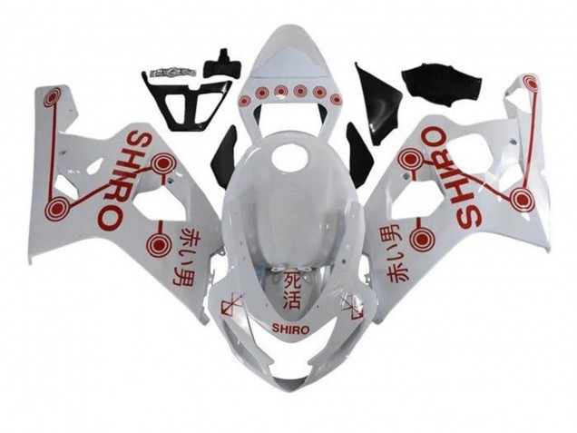 Billigste Suzuki GSXR 600 / GSXR 750 Motorrad Verkleidung 2004-2005 - Weiss Rot Shiro