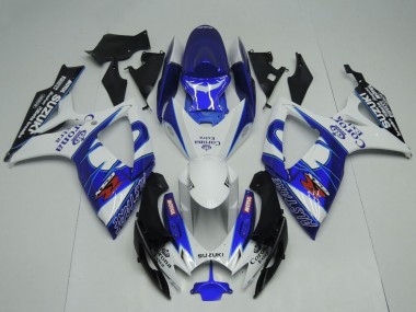 Billigste Suzuki GSXR 600 / GSXR 750 Motorrad Verkleidung 2006-2007 - Weiss Blau Schwarz Corona Extra Motul