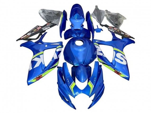 Billigste Suzuki GSXR 600 / GSXR 750 Motorrad Verkleidung 2006-2007 - Blau Weiss Grun