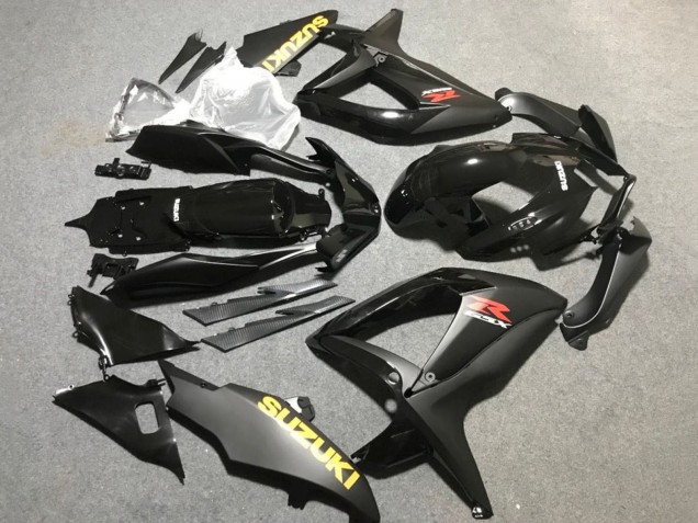 Billigste Suzuki GSXR 600 / GSXR 750 Motorrad Verkleidung 2006-2007 - Matt Schwarz Glanzendes Schwarz Gelb