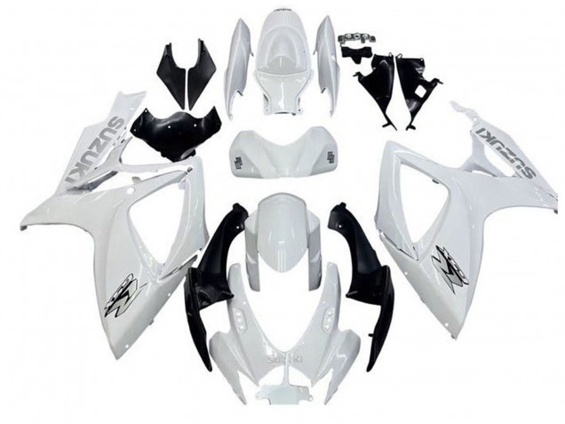 Billigste Suzuki GSXR 600 / GSXR 750 Motorrad Verkleidung 2006-2007 - Weiss Schwarz