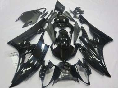 Billigste Yamaha YZF R6 Motorrad Verkleidung 2006-2007 - Glanzendes Schwarz Matt Schwarz
