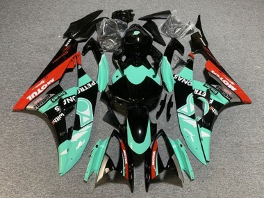 Billigste Yamaha YZF R6 Motorrad Verkleidung 2006-2007 - Hellgrun Rot Schwarz Petronas Motul