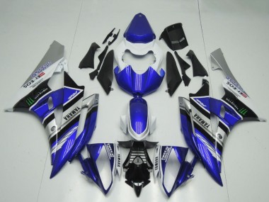 Billigste Yamaha YZF R6 Motorrad Verkleidung 2006-2007 - Weiss Blau Silber Schwarz ENEOS Monster