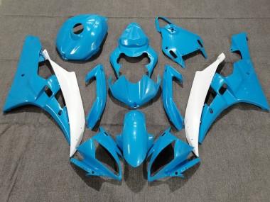 Billigste Yamaha YZF R6 Motorrad Verkleidung 2006-2007 - Hellblau Weiss