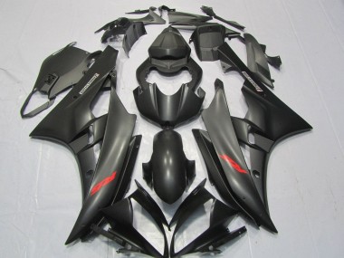 Billigste Yamaha YZF R6 Motorrad Verkleidung 2006-2007 - Matt Schwarz Rot Aufkleber