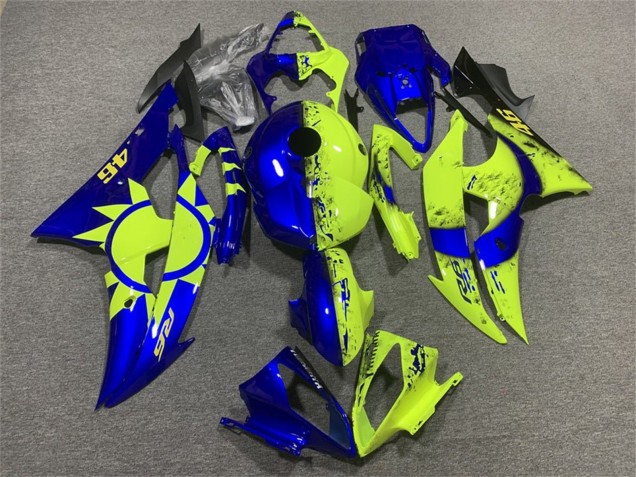 Billigste Yamaha YZF R6 Motorrad Verkleidung 2008-2016 - Blau Neon Gelb 46