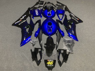 Billigste Yamaha YZF R6 Motorrad Verkleidung 2008-2016 - Blau Schwarz ENEOS Monster 46