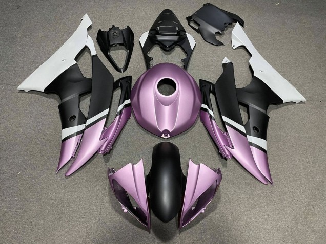 Billigste Yamaha YZF R6 Motorrad Verkleidung 2008-2016 - Weiss Hellviolett Matt Schwarz