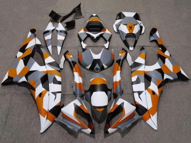 Billigste Yamaha YZF R6 Motorrad Verkleidung 2008-2016 - Weiss Orange Grau Schwarz Camouflage