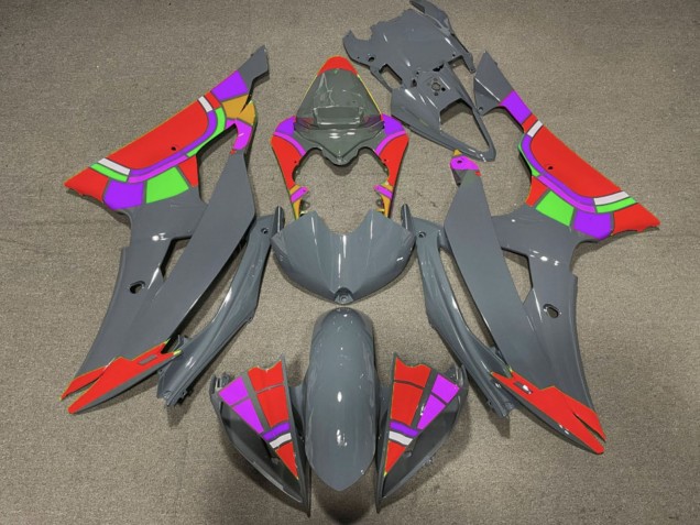 Billigste Yamaha YZF R6 Motorrad Verkleidung 2008-2016 - Nardo Grau Rot Farbrad