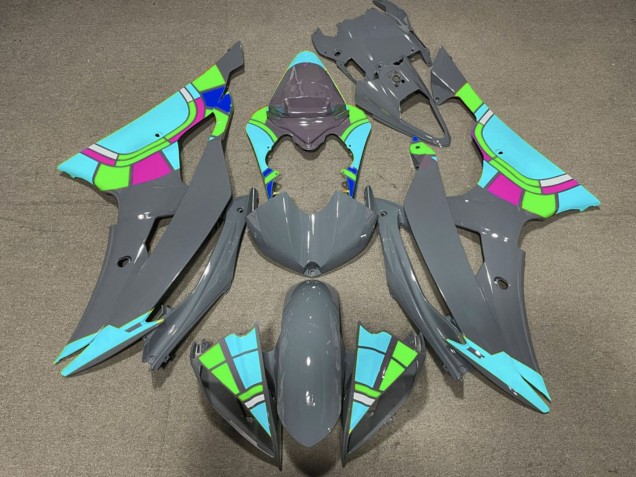Billigste Yamaha YZF R6 Motorrad Verkleidung 2008-2016 - Nardo Grau Turkis Blau Farbrad