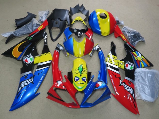 Billigste Yamaha YZF R6 Motorrad Verkleidung 2008-2016 - Blau Gelb Rot Schwarz Hai