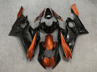 Billigste Yamaha YZF R6 Motorrad Verkleidung 2017-2023 - Orange Glanzendes Schwarz