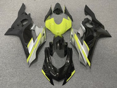 Billigste Yamaha YZF R6 Motorrad Verkleidung 2017-2023 - Grau Neon Gelb Glanzendes Schwarz
