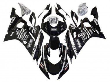 Billigste Yamaha YZF R6 Motorrad Verkleidung 2017-2023 - Schwarz Weiss ohlins