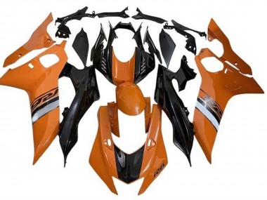 Billigste Yamaha YZF R6 Motorrad Verkleidung 2017-2023 - Orange Silber Glanzendes Schwarz