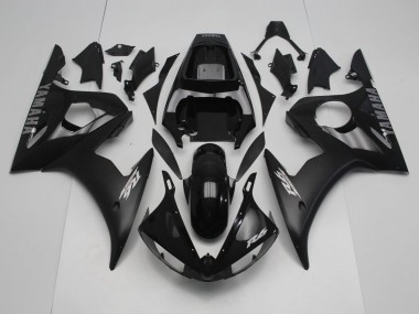 Billigste Yamaha YZF R6 Motorrad Verkleidung 2005 - Glanzendes Schwarz Matt Schwarz Silber