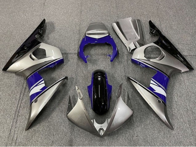 Billigste Yamaha YZF R6 Motorrad Verkleidung 2005 - Silber Blau Schwarz Weiss