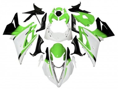 Billigste Triumph Daytona 675 Triple Motorrad Verkleidung 2013-2016 - Weiss Grun Glanzendes Schwarz