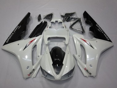 Billigste Triumph Daytona 675 Triple Motorrad Verkleidung 2009-2012 - Weiss Glanzendes Schwarz