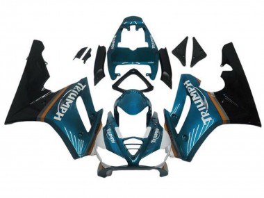 Billigste Triumph Daytona 675 Triple Motorrad Verkleidung 2009-2012 - Blau Grun Blau Glanzendes Schwarz