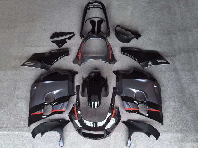 Billigste Honda CBR1000F Hurricane Motorrad Verkleidung 1987-1988 - Glanzendes Schwarz Matt Grau Rot Linie