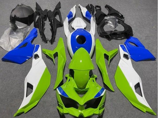 Billigste Kawasaki ZX4R ZX-4RR Motorrad Verkleidung 2019-2025 - Weiss Blau Grun