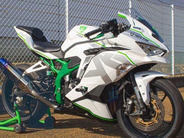 Billigste Kawasaki ZX4R ZX-4RR Motorrad Verkleidung 2019-2025 - Weiss Silber Grun