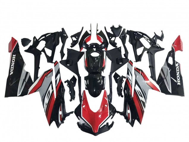 Billigste Honda CBR250RR Motorrad Verkleidung 2017-2022 - Rot Silber Glanzendes Schwarz