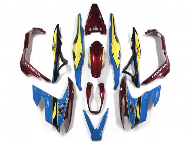 Billigste Honda ADV150 Motorrad Verkleidung 2018-2021 - Blau Gelb Rot
