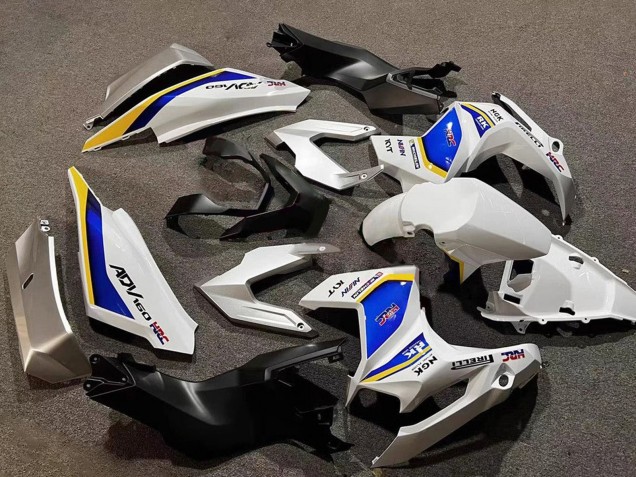 Billigste Honda ADV160 Motorrad Verkleidung 2022-2024 - Weiss Blau Gelb HRC