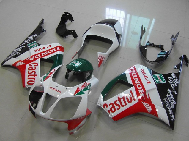 Billigste Honda VTR1000 Motorrad Verkleidung 2000-2006 - Weiss Rot Grun Glanzendes Schwarz Castrol