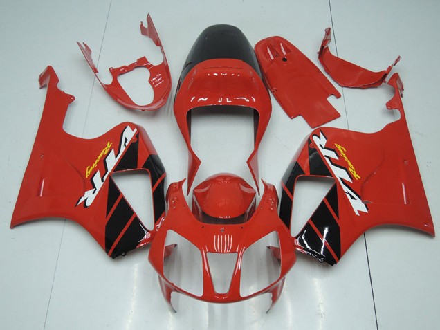 Billigste Honda VTR1000 Motorrad Verkleidung Kit 2000-2006 - Rot Glanzendes Schwarz Streifen
