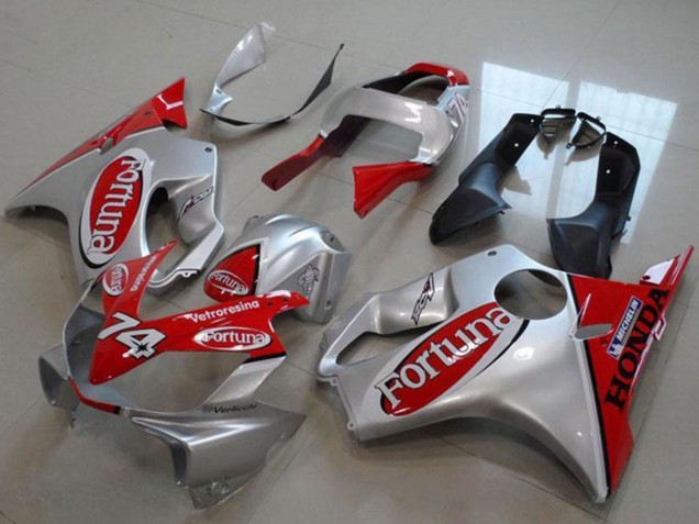 Billigste Honda VTR1000 Motorrad Verkleidung 2000-2006 - Silber Rot Fortuna 74