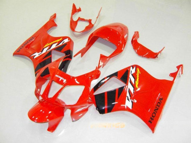 Billigste Honda VTR1000 Motorrad Verkleidung 2000-2006 - Rot Glanzendes Schwarz Streifen