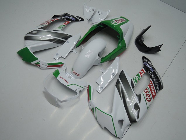 Billigste Honda VTR1000F Motorrad Verkleidung 1997-2005 - Weiss Grun Glanzendes Schwarz Castrol