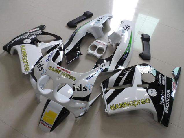 Billigste Honda CBR250RR MC19 Motorrad Verkleidung 1988-1989 - Weiss Gelb Glanzendes Schwarz Hannspree