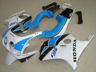 Billigste Honda CBR250RR MC19 Motorrad Verkleidung 1988-1989 - Weiss Hellblau Glanzendes Schwarz