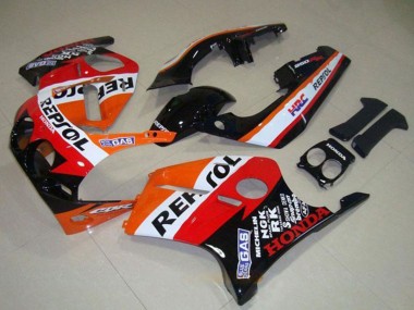 Billigste Honda CBR250RR MC19 Motorrad Verkleidung 1988-1989 - Orange Weiss Rot Glanzendes Schwarz Repsol