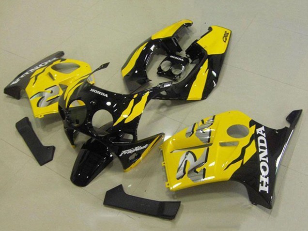 Billigste Honda CBR250RR MC19 Motorrad Verkleidung 1988-1989 - Gelb Glanzendes Schwarz