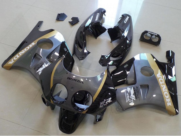 Billigste Honda CBR250RR MC22 Motorrad Verkleidung 1990-1998 - Grau Gold Glanzendes Schwarz