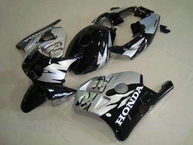 Billigste Honda CBR250RR MC22 Motorrad Verkleidung 1990-1998 - Silber Glanzendes Schwarz